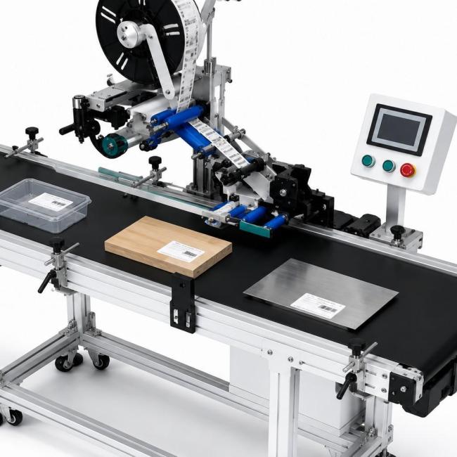 TLM-600 Automatic Top Labeling Machine in operation