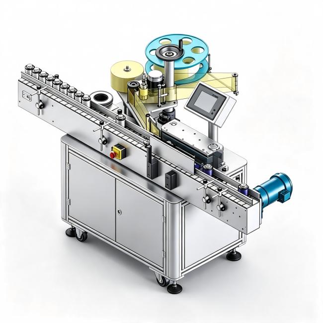 FLM-200 Automatic Flat Surface Printing Labeling Machine in operation