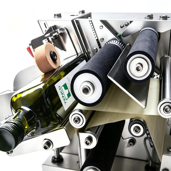 FLM-300 High Precision Automatic Flat Labeling Machine in operation