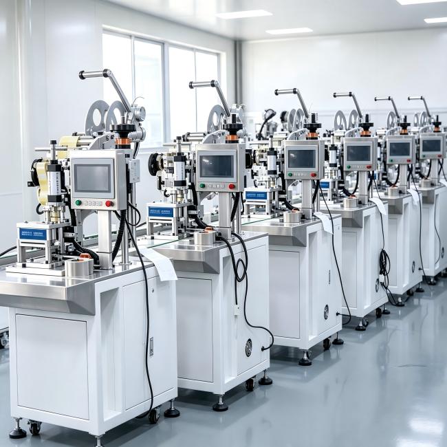 FLM-200 Labeling Machine application in industrial setting