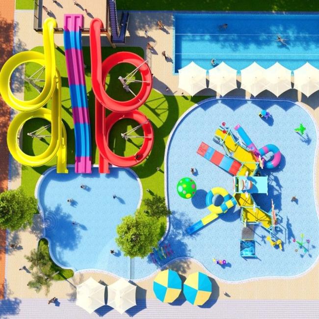 Fiberglass water slide for swimming pool