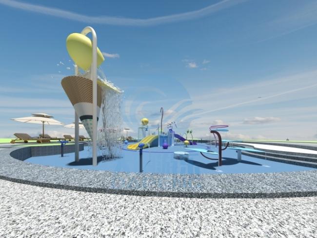Children playing in water park