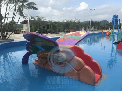 China Fiberglass Kids Water Slide Cute Cat Duck Rabbit Mini Water Slide Anti UV for sale