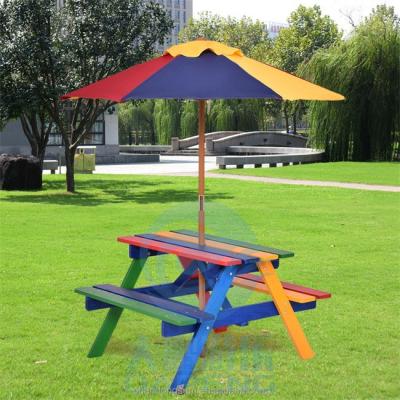 China Multicolor Swimming Pool Accessories Non Toxic 4 Seat Kids Picnic Table Bench Set for sale