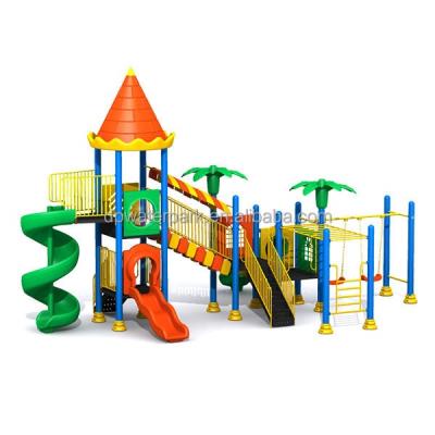 Chine China Custom Children Park Equipment Playground Big Plastic Slide Swing Sets Outdoor for Kids à vendre