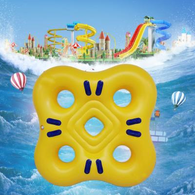 China Inflatable Pool Ring Float Kayak Aqua Theme Water Park Big Horn Slide Equipment Te koop