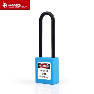 China 2018 BOSHI Most Popular Plastic long nylon shackle safety padlock for industrial safety for sale