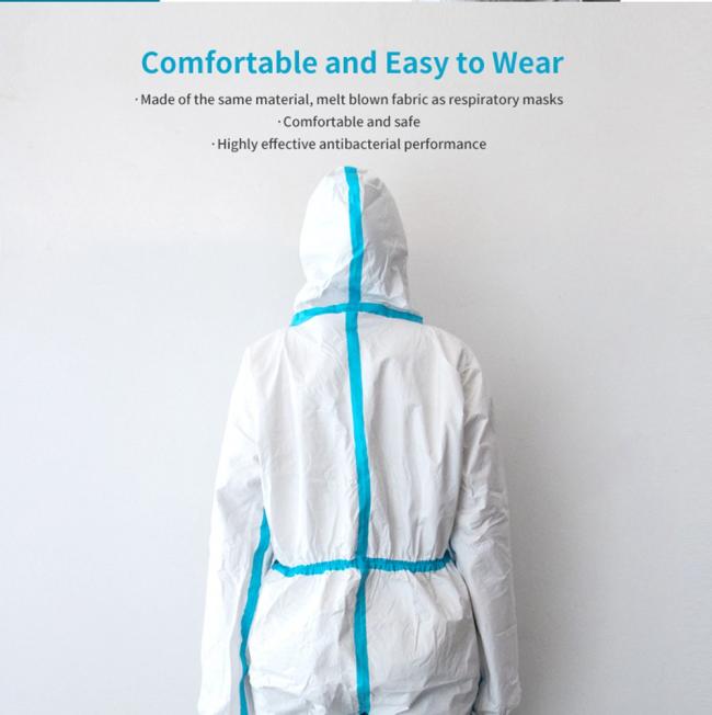 Disposable Sterile Protective Clothing(Class II) PP Non-woven Dust Water Resistance ICU Medical Suit - White