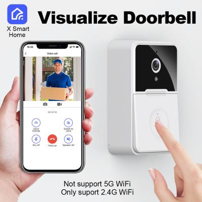China Night Vision Smart Wireless Video Doorbell 180° Viewing Angle Tuya Wireless Security Doorbell for sale