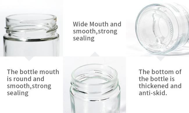 Top Grade Honey Jar 8oz 10oz 12oz Glass Caviar Round Jar with Metal Lid