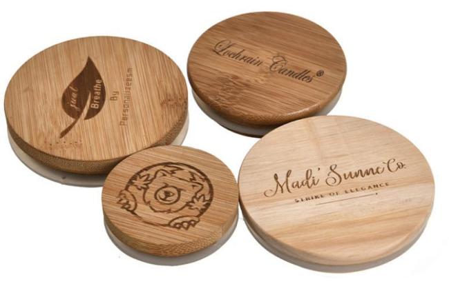 Stock Original Material Bamboo Regular Mouth 70mm Glass Mason Jar Bamboo Lid