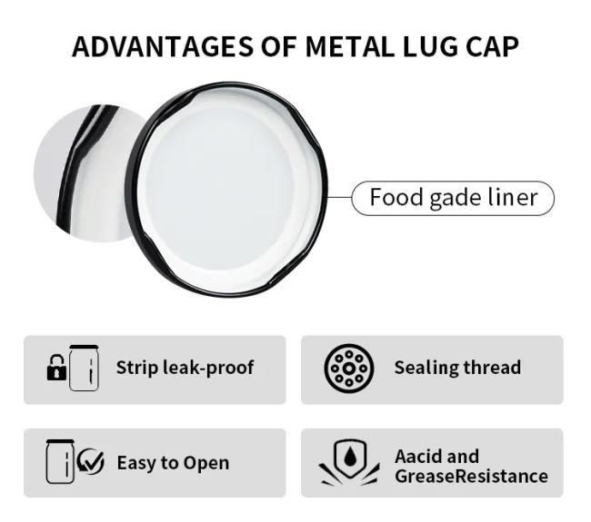 Metal Lug Canning Lids Twist off Caps Glass Jar Caps Bottle Cap in Stock