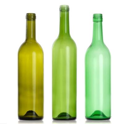China 750ml Bordeaux Glass Wine Bottle Round With Flat Bottomed Cork for sale