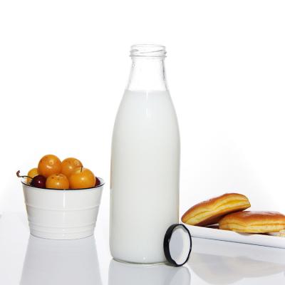 China 200ml 500ml Refillable Glass Milk Bottles Jars In Bulk For Strawberry Milk for sale