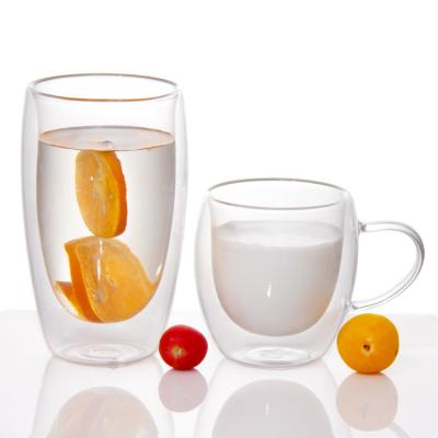 China 8oz Espresso Double Borosilicate Glass Thermal Glass Cups Mug For Restaurant for sale