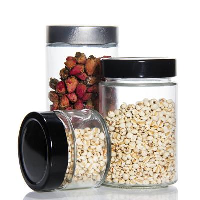 China Pickle Spice Glass Storage Jars Food Container 500Ml 750ml With Bamboo Lids for sale