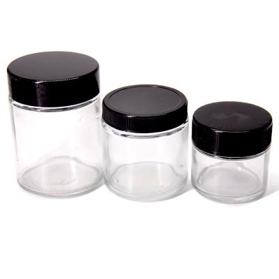 China Clear Cosmetic Glass Jar 200ml Lotion Jars With Lids for sale