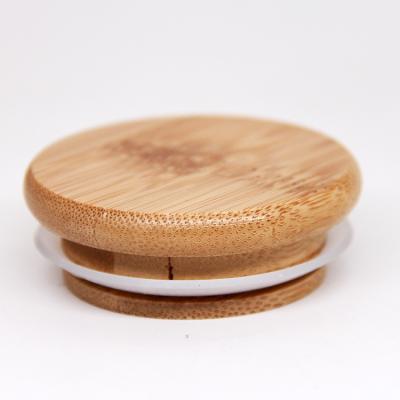 China Reusable Bamboo Cup Lids Wooden Mug Lid Wide Mouth 70mm for sale