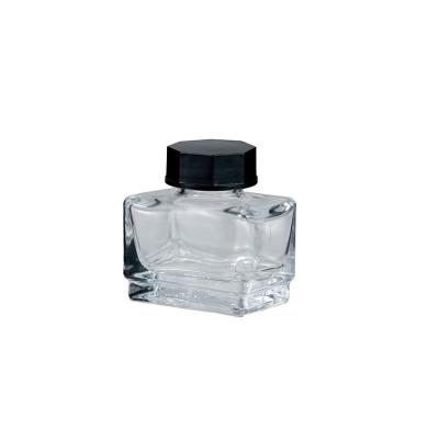 China Clear Square Empty 50 Ml Glass Ink Bottle Various Shapes Glass Bottle for sale