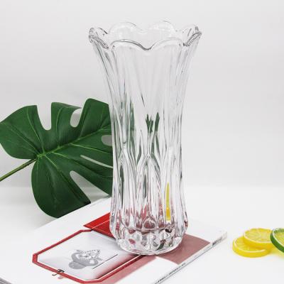 China Vaso de vidrio transparente para decoración del hogar y de bodas en venta