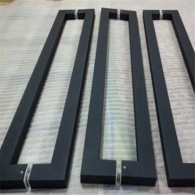 China 304 316 Stainless steel frame glass door tube double handle black titanium color for sale