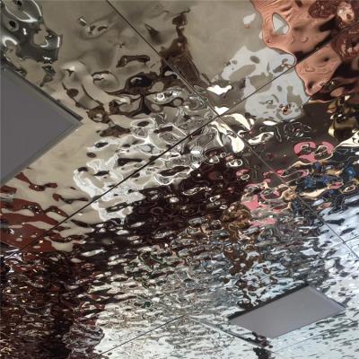 China Ripple Stainless Steel Sheets Gold Mirror Finish For Facade Wall Cladding  Curtain Wall Ceiling 201 304 316 for sale