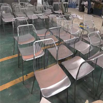 China steel Metal furniture and stainless steel chair and tables mirror or brushed finish for sale