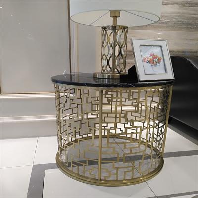 China luxurious hotel furniture bedroom stainless steel metal base gold mirror finish for sale