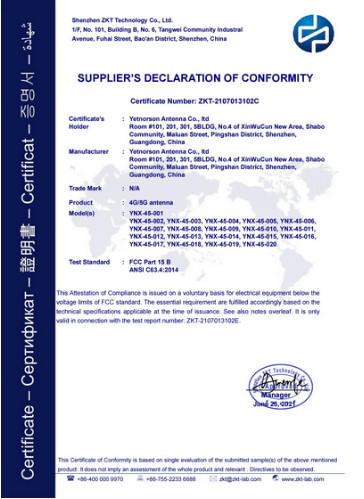 FCC - Shenzhen Yetnorson Technology Co., Ltd/Yetnorson Antenna Co., Limited