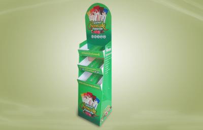 China Green Cardboard Free Standing Display Units For Promoting Cookies / Snacks for sale