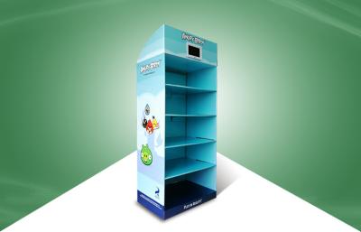 China Five Shelf Pop Cardboard Display Stands  Toys Fixed With Tv Player for sale