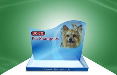 China Advertisment Countertop Cardboard Display Stands / Paper Display Tray for Pet Shampoo for sale