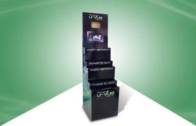 China Logo Promotion 3 Tier Cardboard Counter Display Stands With Screen for sale