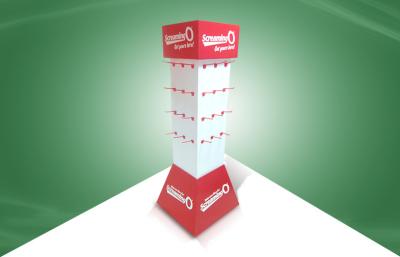 Chine Position rouge de plancher réutilisée par 100% de présentoir de position de POP de carton de magasin à vendre