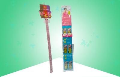 Cina Banchi di mostra di plastica del cartone ondulato del gancio con il piccoli scaffale/sacchetto in vendita