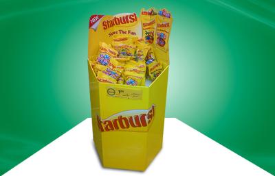 China Six Faces Yellow Recyclable Corrugated Cardboard Dump Bins Offset Printing For Cup Snacks for sale