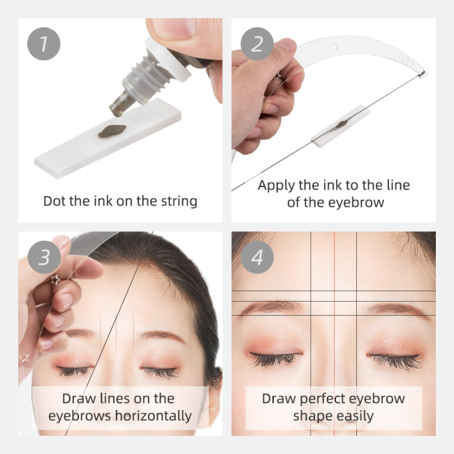 Transparent Acrylic Eyebrow Ruler for Symmetric Ink Line Drawing Embroidery Level Auxiliary Level Permanent Makeup Accessories