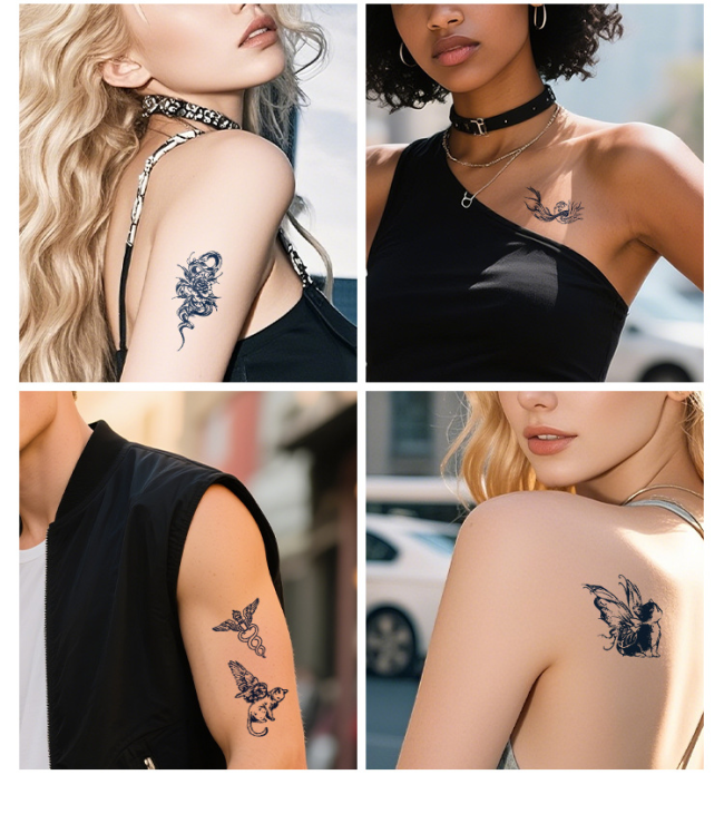 Long-Lasting 15 Days Waterproof Herbal Juice Body Tattoo Stickers New Sun Design with Lotus for Men and Women