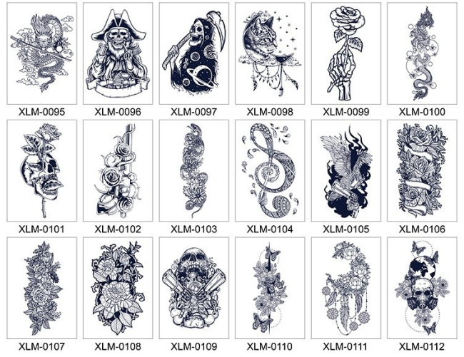 Long-Lasting 15 Days Waterproof Herbal Juice Body Tattoo Stickers New Sun Design with Lotus for Men and Women