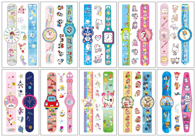 Cartoon Uni-Corn Temporary Tattoo Stickers Water-Proof Body Art for Kids Cute Children & Mermaid Dinosaur Animals