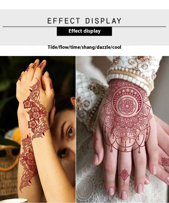 New Brown Lace Temporary Henna Tattoo Sticker Waterproof Paper Design for Temporary Tattoos