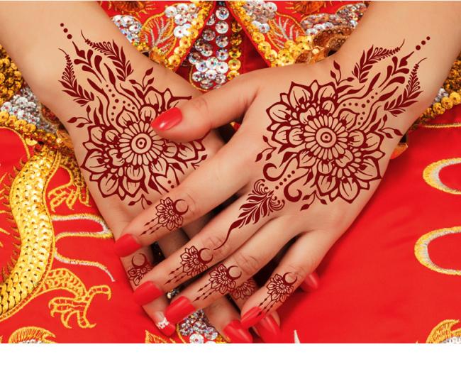 New Brown Lace Temporary Henna Tattoo Sticker Waterproof Paper Design for Temporary Tattoos