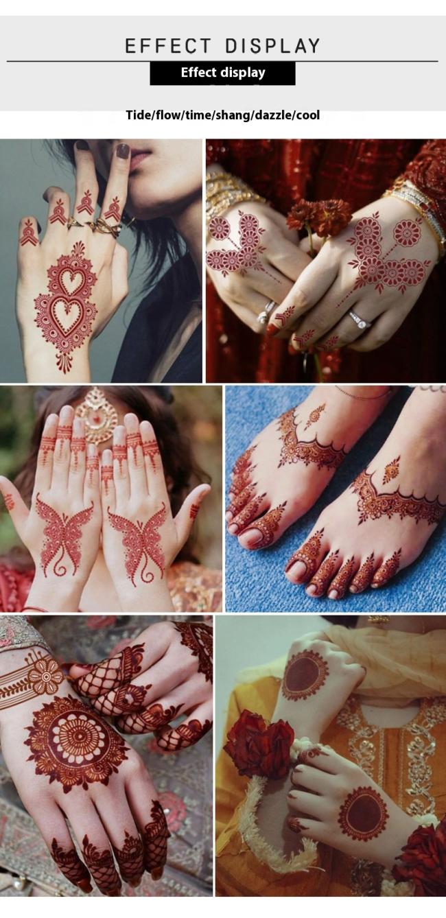 Cross Border Waterproof Printed Temporary Tattoo Suit Brown Lace White Paper for Weddings Events Body Tattoo Stickers