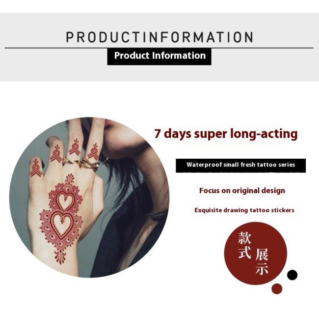 Cross Border Waterproof Printed Temporary Tattoo Suit Brown Lace White Paper for Weddings Events Body Tattoo Stickers
