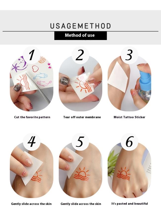 Cross Border Waterproof Printed Temporary Tattoo Suit Brown Lace White Paper for Weddings Events Body Tattoo Stickers