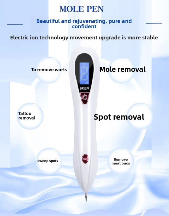 Rechargeable Nine-Speed ABS Dot Pen Handheld LED Indicator and USB Plug for Home Beauty Freckle Spot Removal