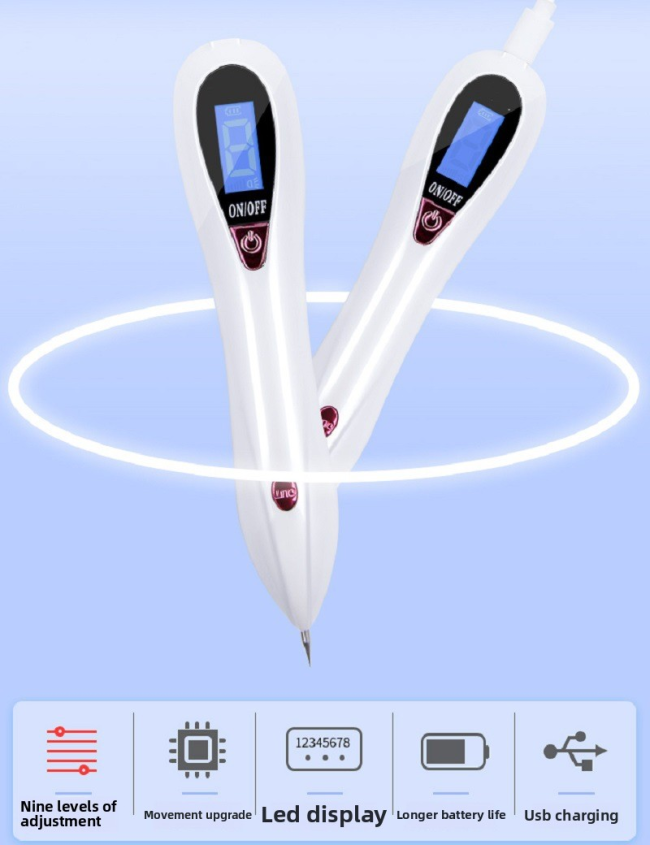 Rechargeable Nine-Speed ABS Dot Pen Handheld LED Indicator and USB Plug for Home Beauty Freckle Spot Removal