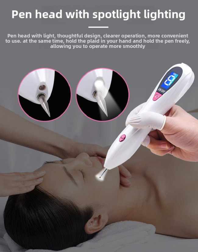 Rechargeable Nine-Speed ABS Dot Pen Handheld LED Indicator and USB Plug for Home Beauty Freckle Spot Removal