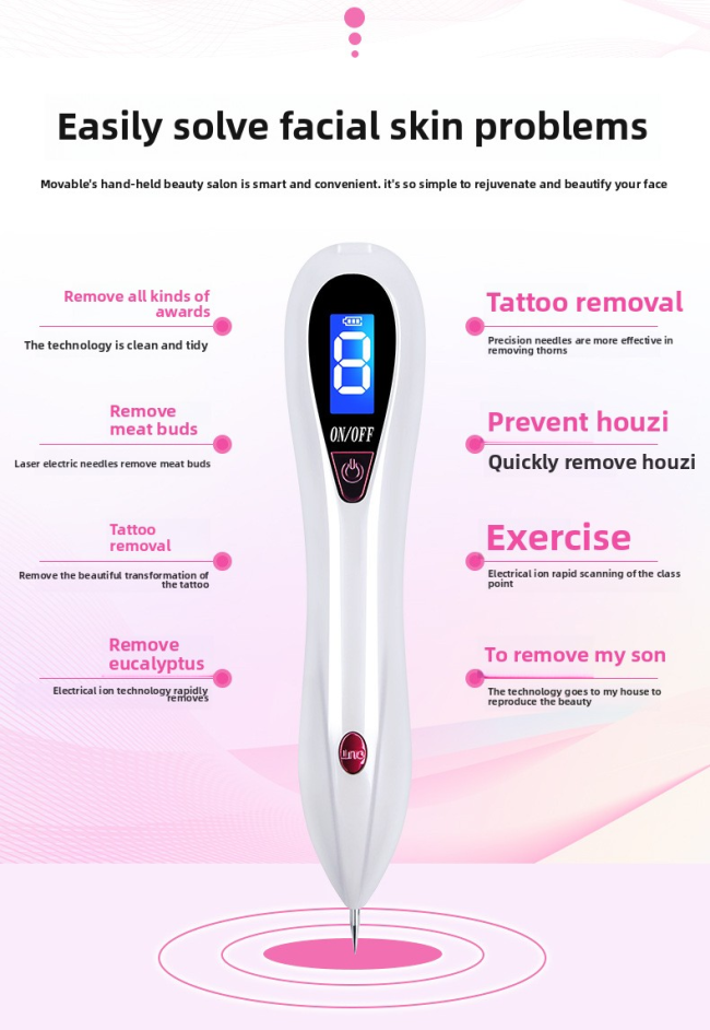 Rechargeable Nine-Speed ABS Dot Pen Handheld LED Indicator and USB Plug for Home Beauty Freckle Spot Removal