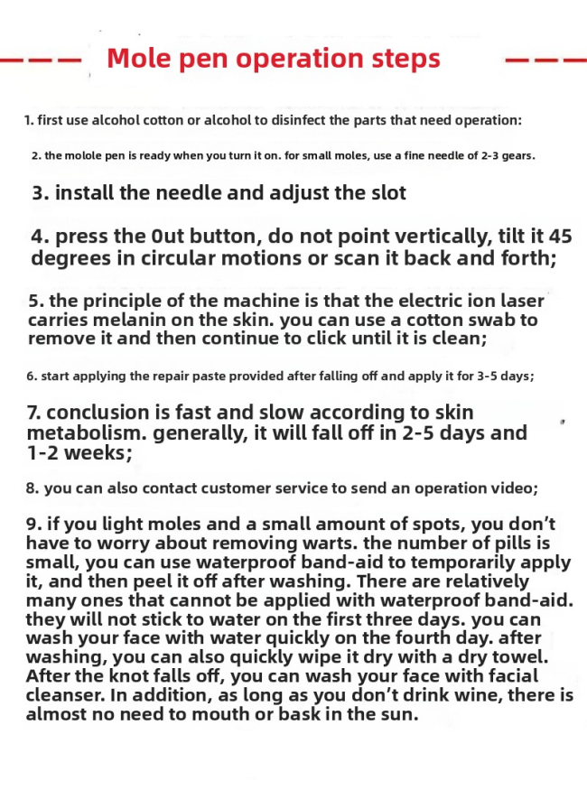 Rechargeable Nine-Speed ABS Dot Pen Handheld LED Indicator and USB Plug for Home Beauty Freckle Spot Removal